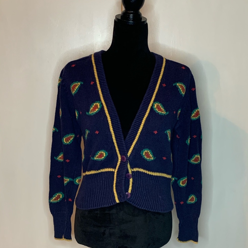 ⭐️Vintage Segue Paisley Knit Cardigan